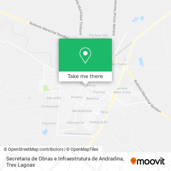 Secretaria de Obras e Infraestrutura de Andradina map