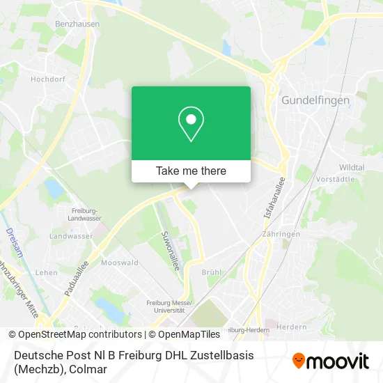 Deutsche Post Nl B Freiburg Dhl Zustellbasis (Mechzb) map