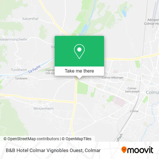 B&B Hotel Colmar Vignobles Ouest map