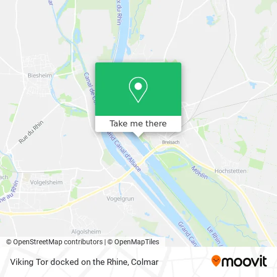 Viking Tor docked on the Rhine map