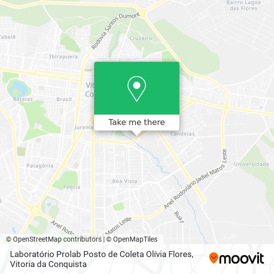 Mapa Laboratório Prolab Posto de Coleta Olívia Flores