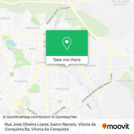 Mapa Rua José Oliveira Lopes, bairro Recreio, Vitoria da Conquista Ba