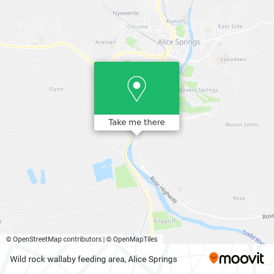 Mapa Wild rock wallaby feeding area