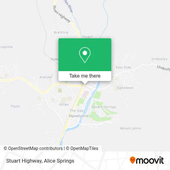 Mapa Stuart Highway