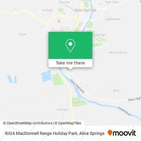 Mapa BIG4 MacDonnell Range Holiday Park