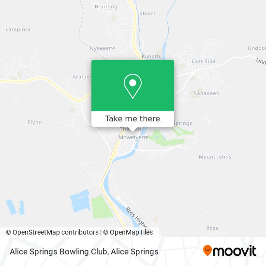 Alice Springs Bowling Club map