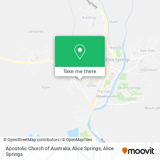 Mapa Apostolic Church of Australia, Alice Springs