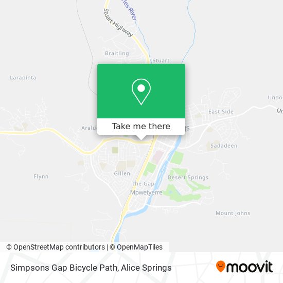Mapa Simpsons Gap Bicycle Path