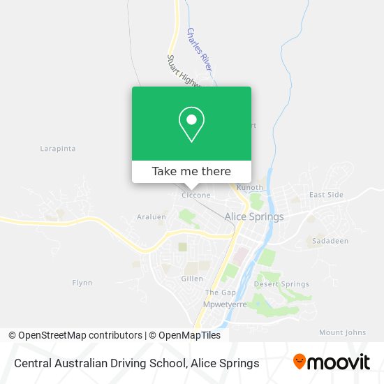 Mapa Central Australian Driving School