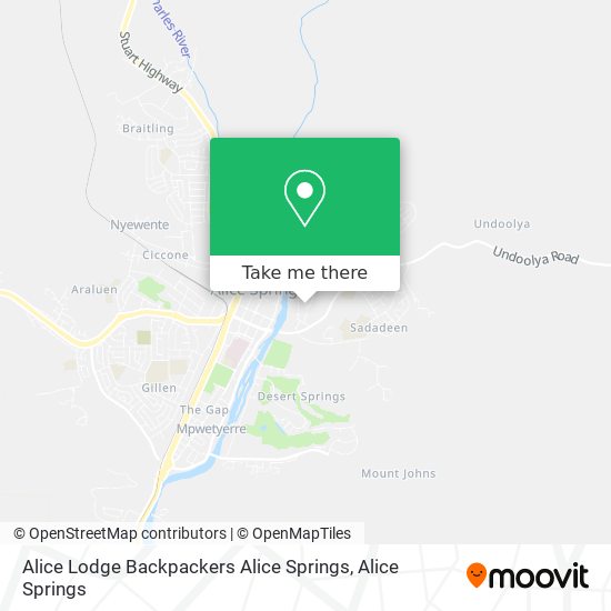 Alice Lodge Backpackers Alice Springs map