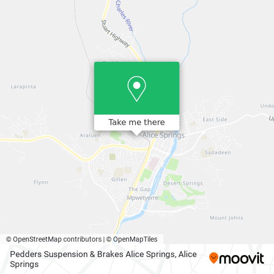 Mapa Pedders Suspension & Brakes Alice Springs