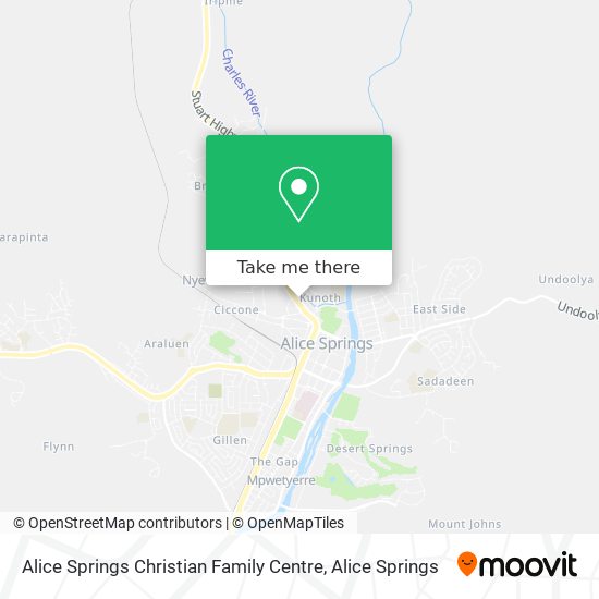 Mapa Alice Springs Christian Family Centre