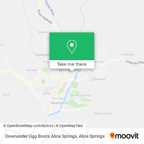 Downunder Ugg Boots Alice Springs map
