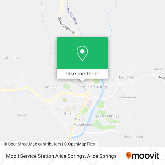 Mobil Service Station Alice Springs map