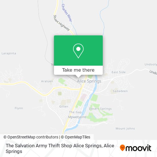 The Salvation Army Thrift Shop Alice Springs map