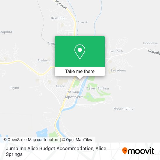 Jump Inn Alice Budget Accommodation map