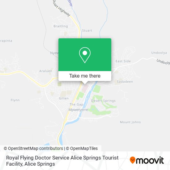 Mapa Royal Flying Doctor Service Alice Springs Tourist Facility