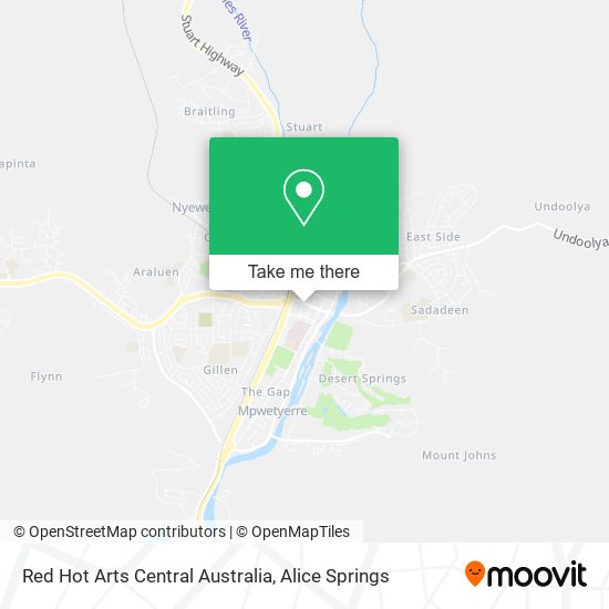 Red Hot Arts Central Australia map