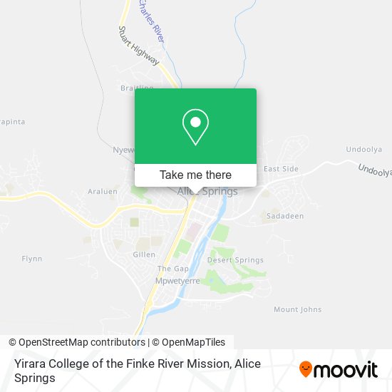 Mapa Yirara College of the Finke River Mission