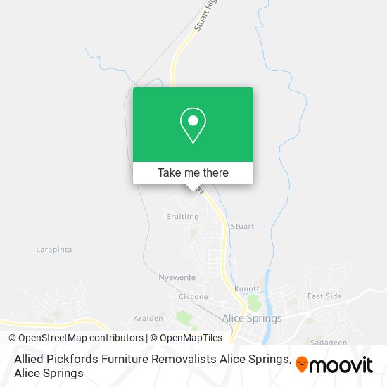 Mapa Allied Pickfords Furniture Removalists Alice Springs