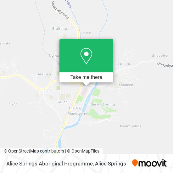 Alice Springs Aboriginal Programme map