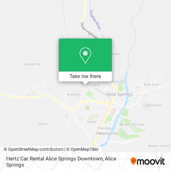 Hertz Car Rental Alice Springs Downtown map