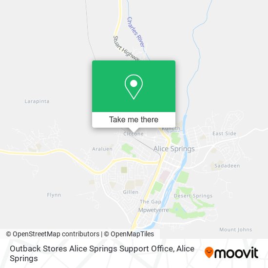 Mapa Outback Stores Alice Springs Support Office