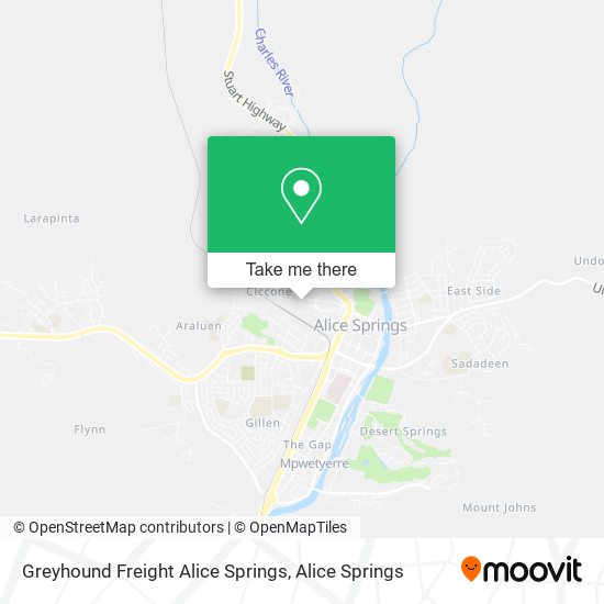 Greyhound Freight Alice Springs map