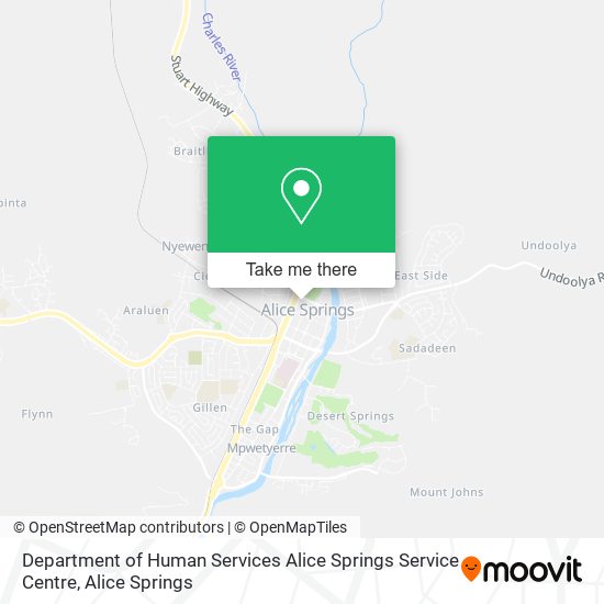 Mapa Department of Human Services Alice Springs Service Centre