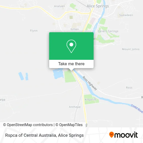 Mapa Rspca of Central Australia