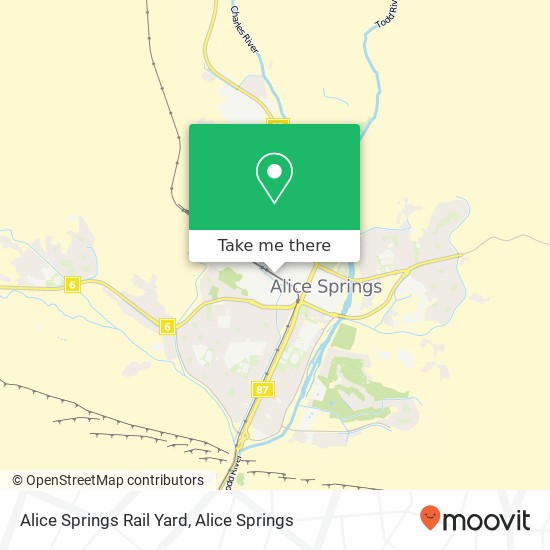 Mapa Alice Springs Rail Yard