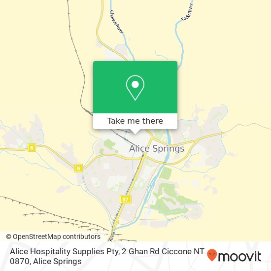 Mapa Alice Hospitality Supplies Pty, 2 Ghan Rd Ciccone NT 0870