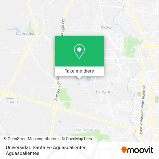Universidad Santa Fe Aguascalientes map