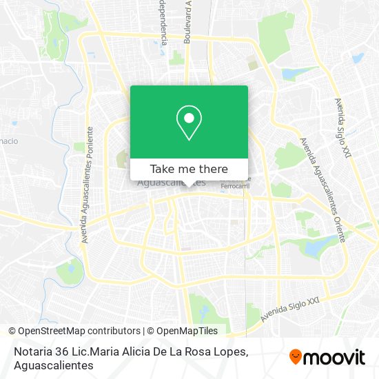 Mapa de Notaria 36 Lic.Maria Alicia De La Rosa Lopes