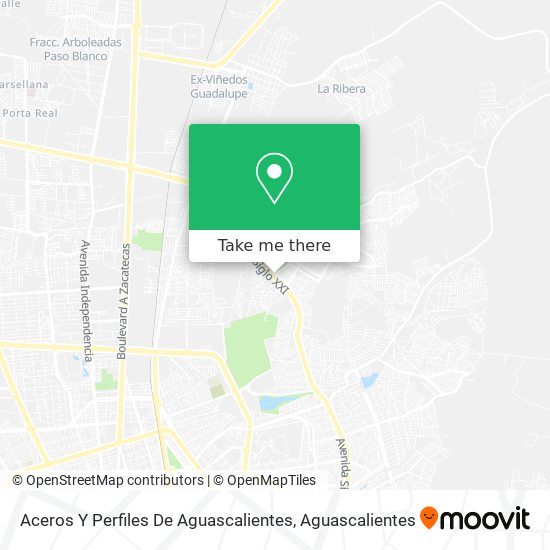 Aceros Y Perfiles De Aguascalientes map