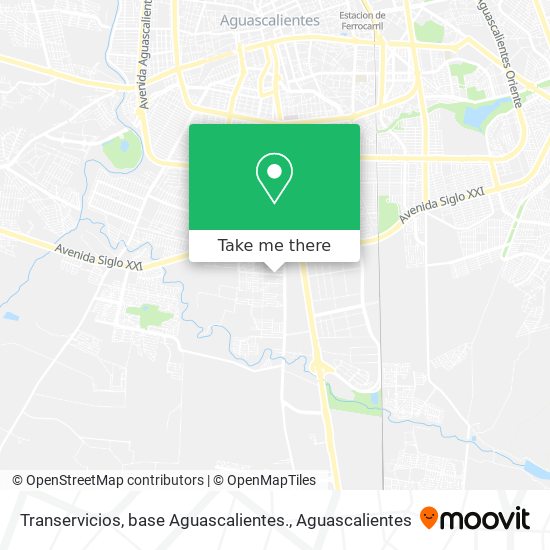 Transervicios, base Aguascalientes. map