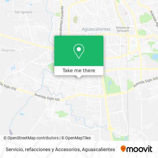 Servicio, refacciones y Accesorios map