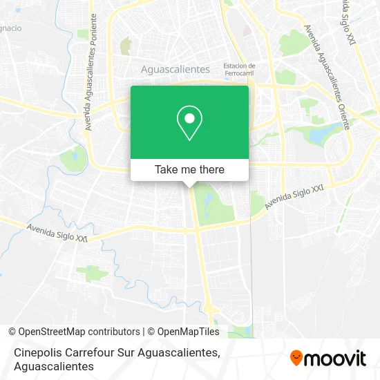 Cinepolis Carrefour Sur Aguascalientes map