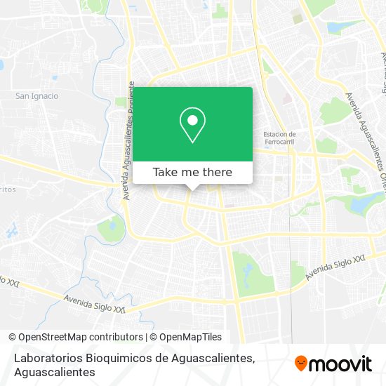Mapa de Laboratorios Bioquimicos de Aguascalientes