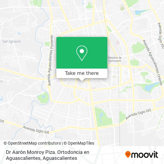 Dr Aarón Monroy Piza. Ortodoncia en Aguascalientes map