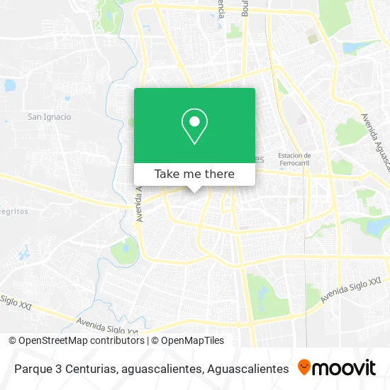 Parque 3 Centurias, aguascalientes map