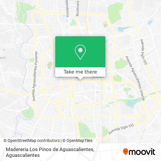 Mapa de Madereria Los Pinos de Aguascalientes