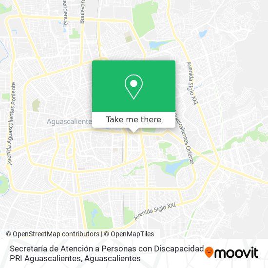 Secretaría de Atención a Personas con Discapacidad PRI Aguascalientes map