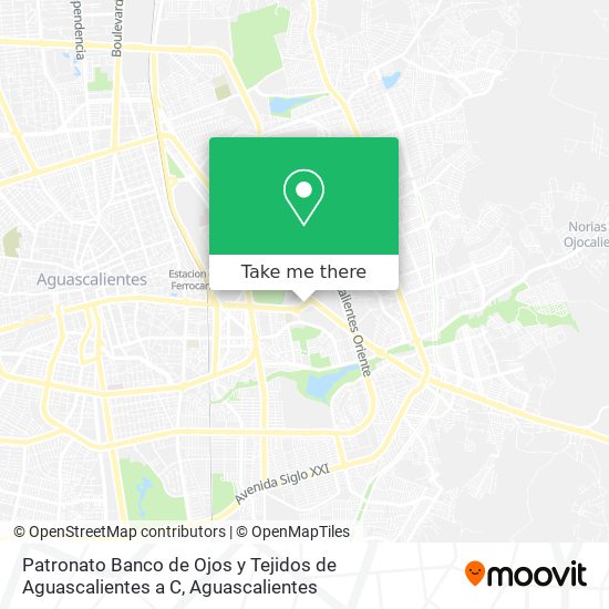 Patronato Banco de Ojos y Tejidos de Aguascalientes a C map