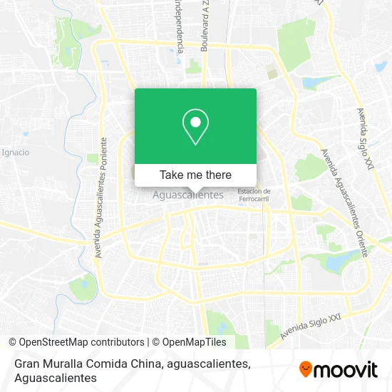Gran Muralla Comida China, aguascalientes map