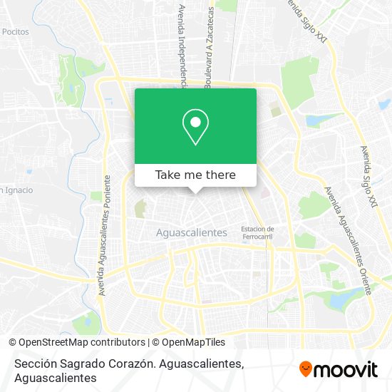 Sección Sagrado Corazón. Aguascalientes map