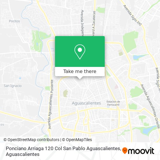 Ponciano Arriaga 120 Col San Pablo Aguascalientes map