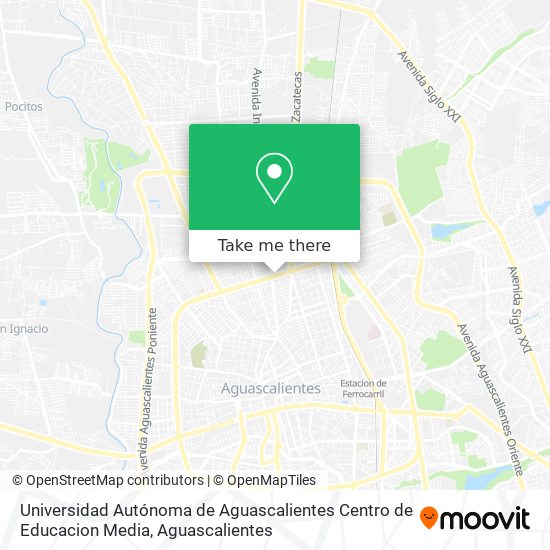 Mapa de Universidad Autónoma de Aguascalientes Centro de Educacion Media