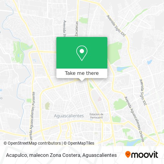 Mapa de Acapulco, malecon Zona Costera