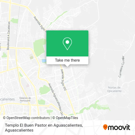 Templo El Buen Pastor en Aguascalientes map
